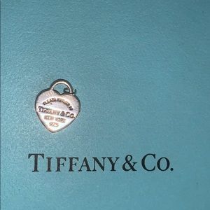 Tiffany & Co. Silver Heart Charm on Tiffany Blue